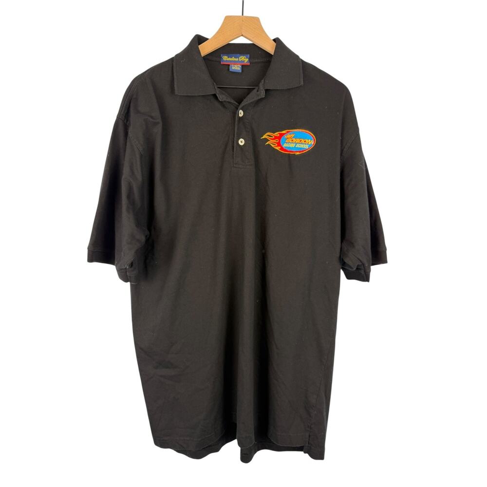 JEFF GORDON RACING SCHOOL Polo Shirt Mens Black Size XL NASCAR #24 Gift Dad